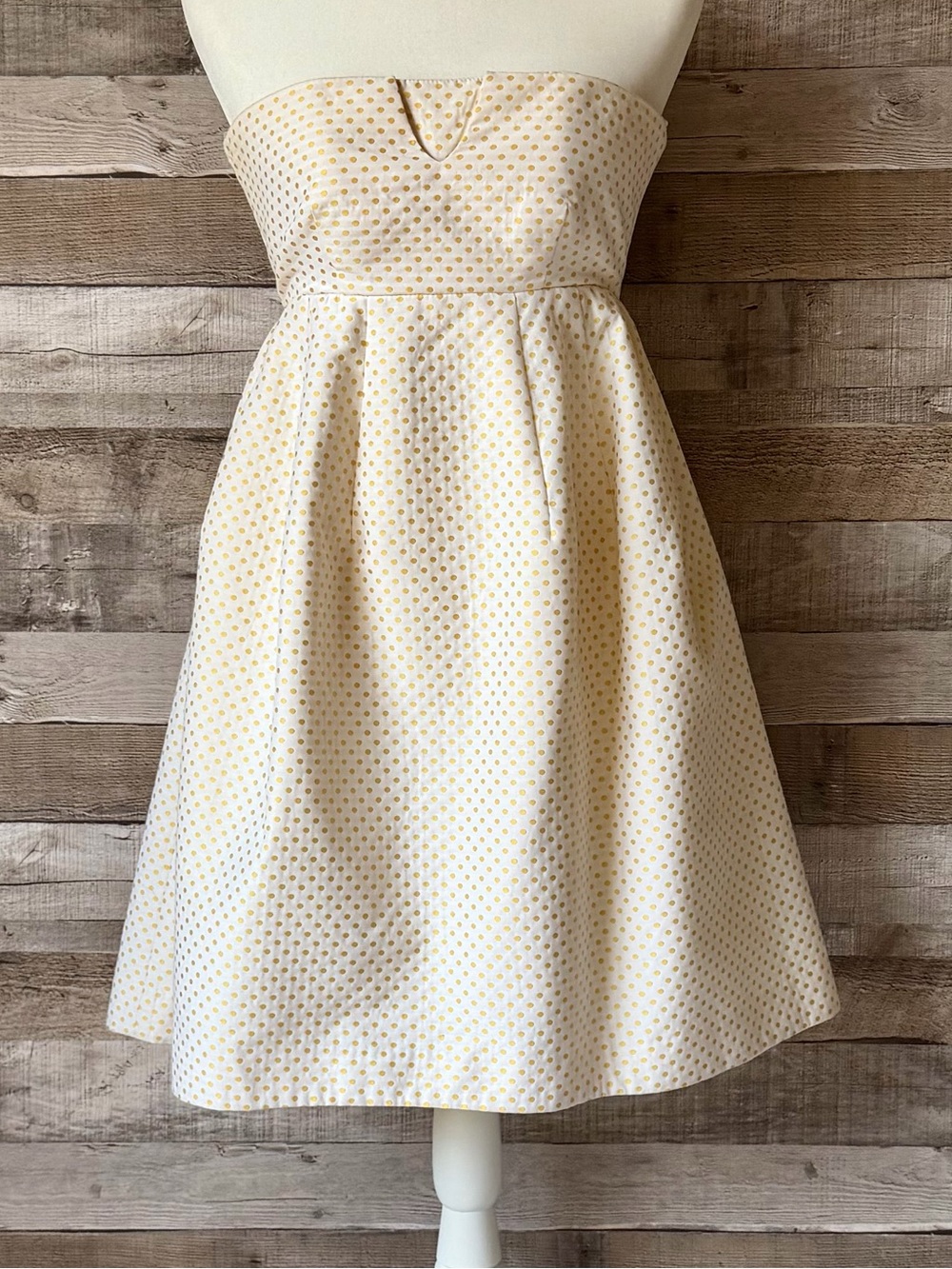 Betsey Johnson Evening Strapless Polka Dot Fit Flare Party Dress Cocktail Size 2